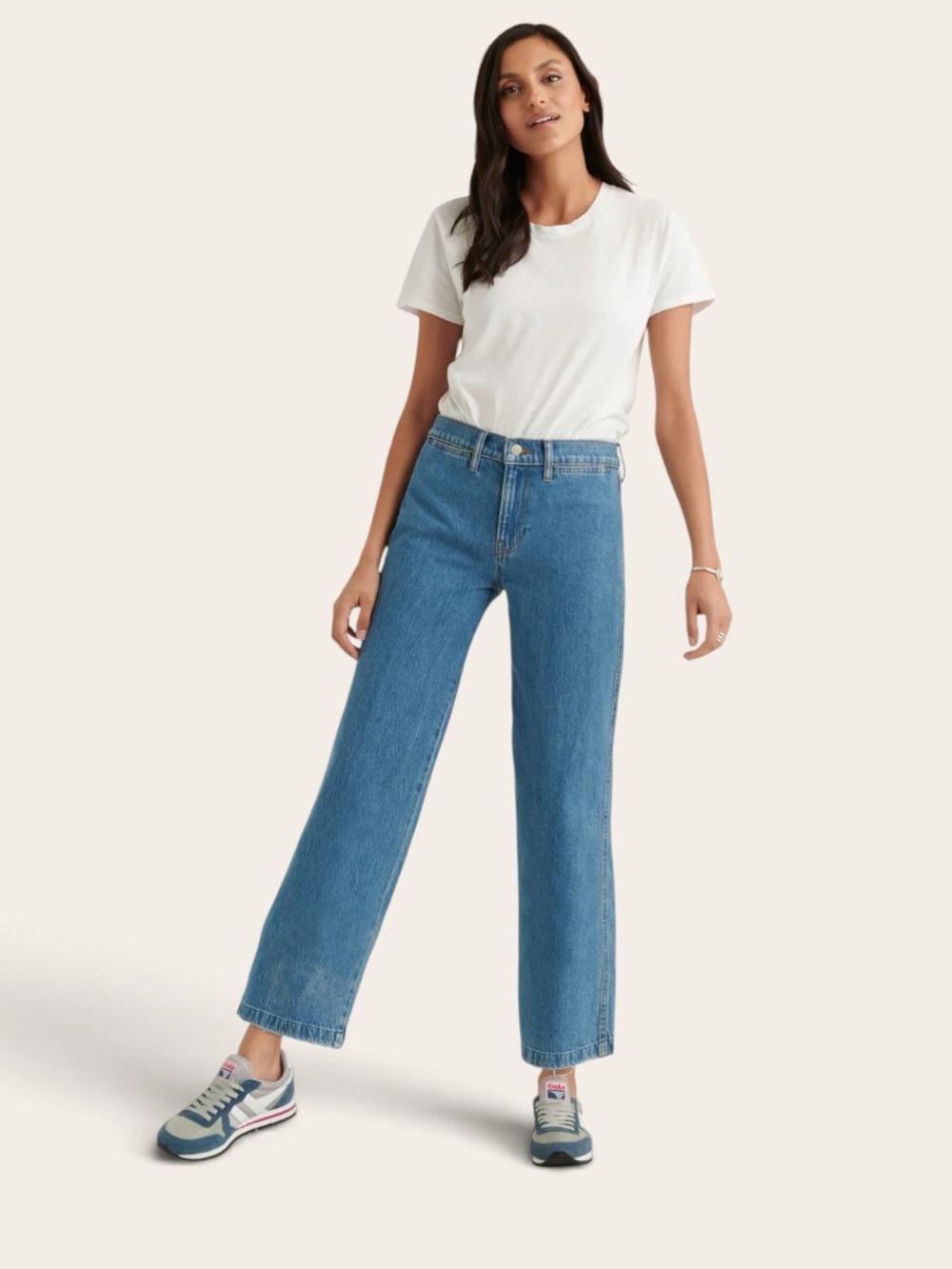 Lucky Brand Mid Rise Crop Wide Leg Jean